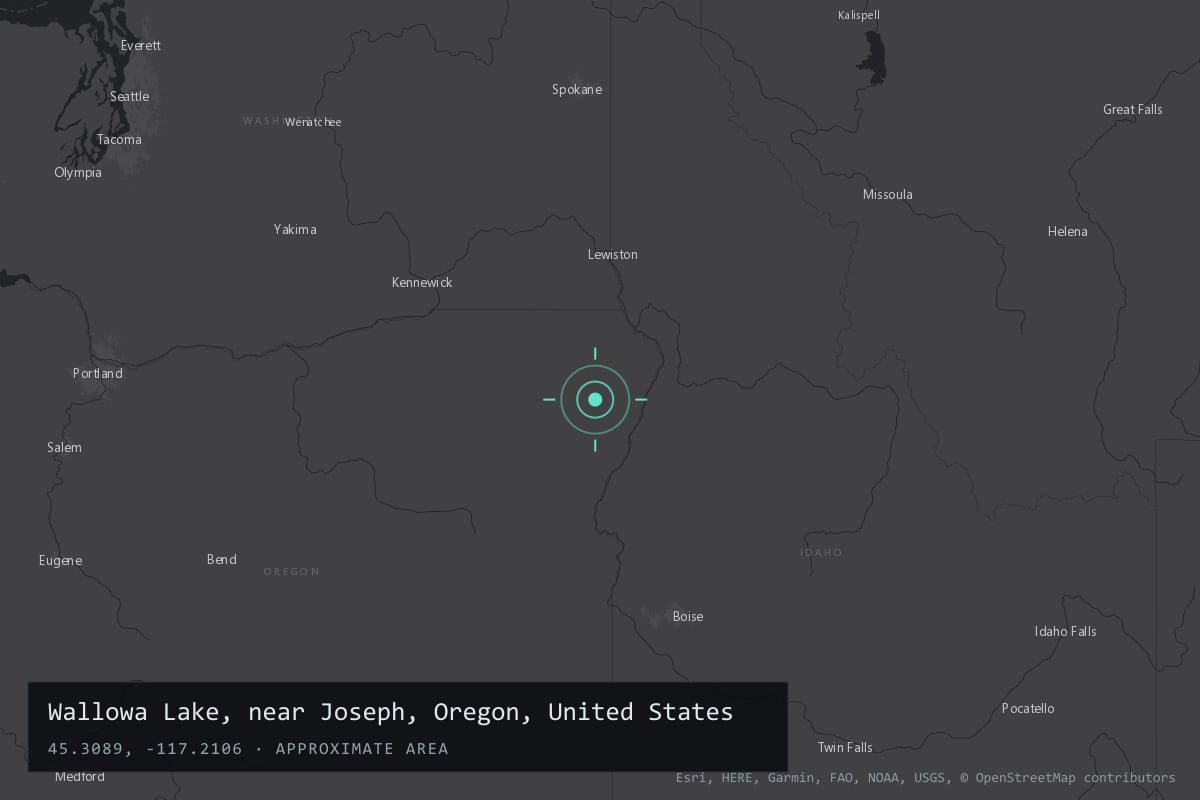 Where it happened: Wallowa Lake, near Joseph, Oregon, United States