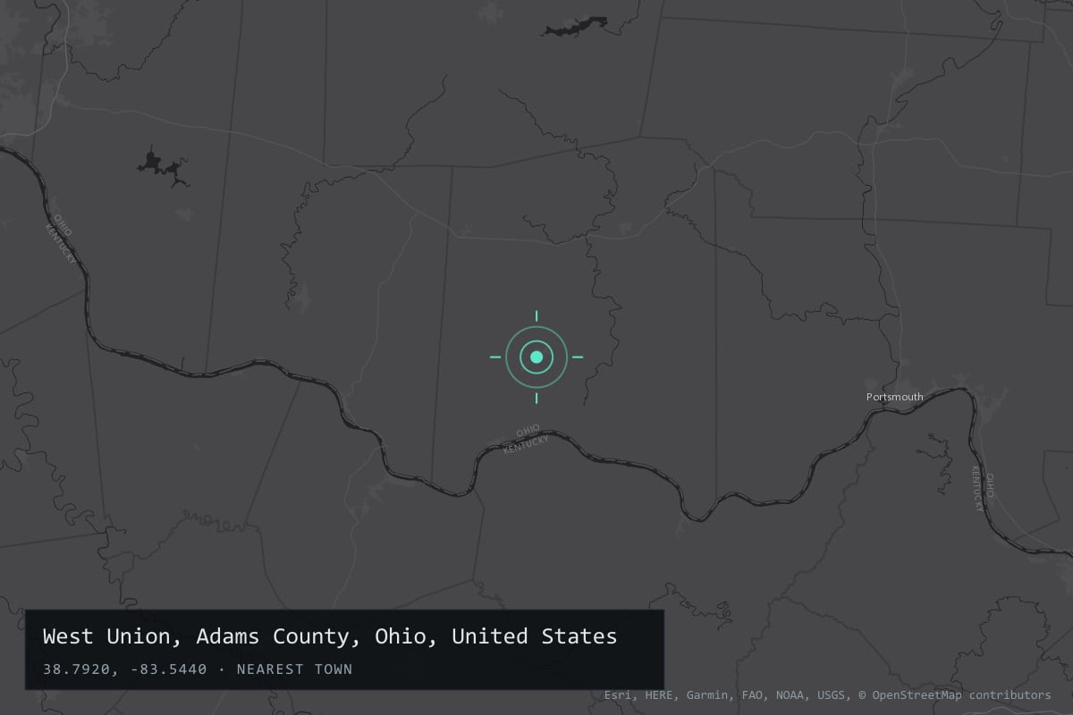 Where it happened: West Union, Adams County, Ohio, United States