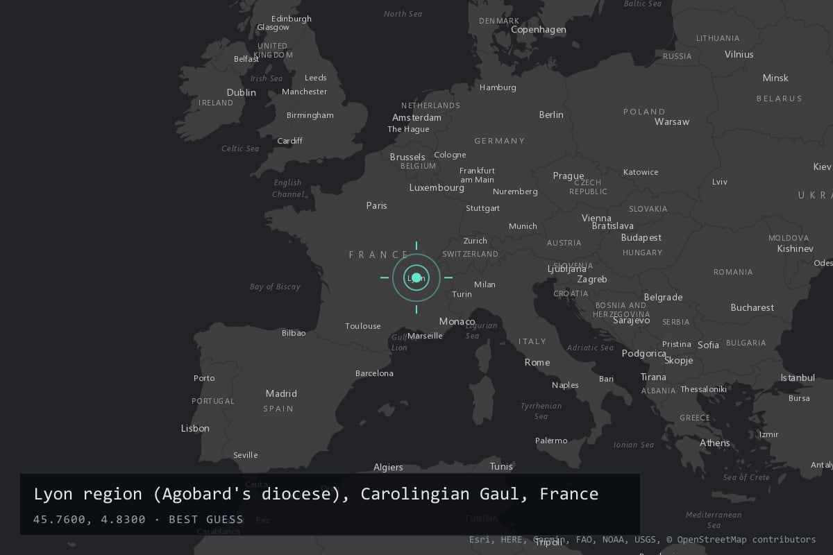 Where it happened: Lyon region (Agobard's diocese), Carolingian Gaul, France