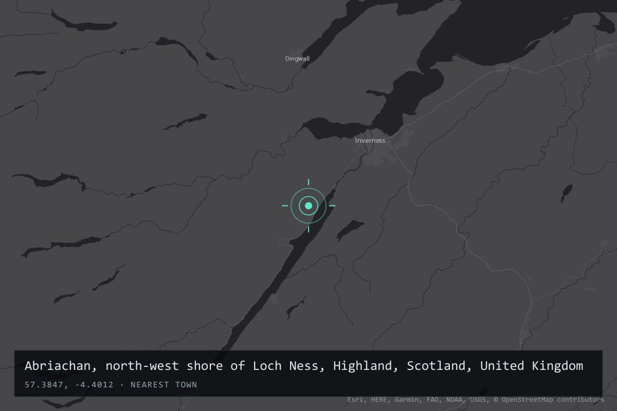 Where it happened: Abriachan, north-west shore of Loch Ness, Highland, Scotland, United Kingdom