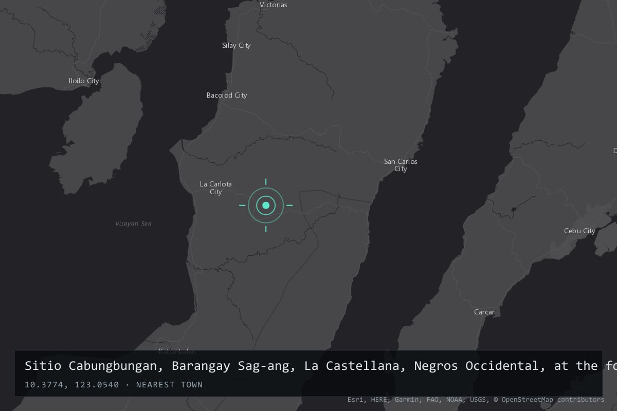 Where it happened: Sitio Cabungbungan, Barangay Sag-ang, La Castellana, Negros Occidental, at the foot of Mount Kanlaon, Philippines
