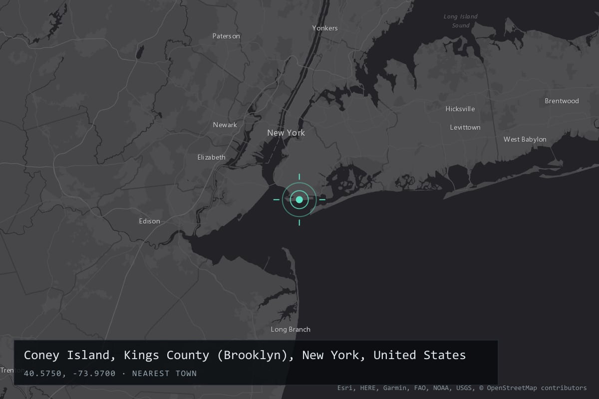 Where it happened: Coney Island, Kings County (Brooklyn), New York, United States