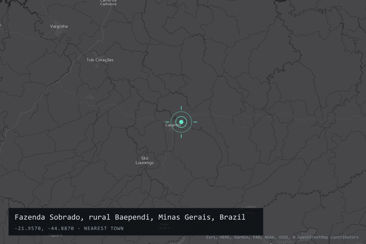Where it happened: Fazenda Sobrado, rural Baependi, Minas Gerais, Brazil
