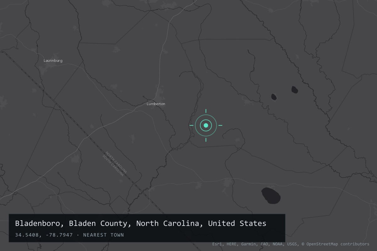 Where it happened: Bladenboro, Bladen County, North Carolina, United States