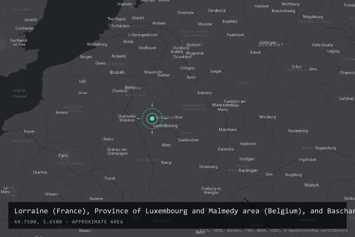 Where it happened: Lorraine (France), Province of Luxembourg and Malmedy area (Belgium), and Bascharage (Grand Duchy of Luxembourg), Belgium