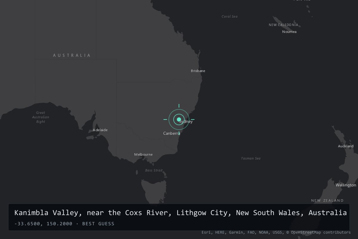 Where it happened: Kanimbla Valley, near the Coxs River, Lithgow City, New South Wales, Australia