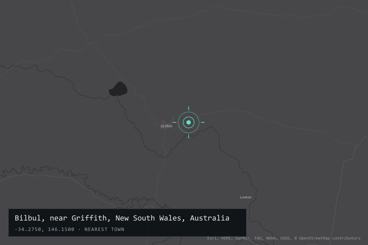 Where it happened: Bilbul, near Griffith, New South Wales, Australia