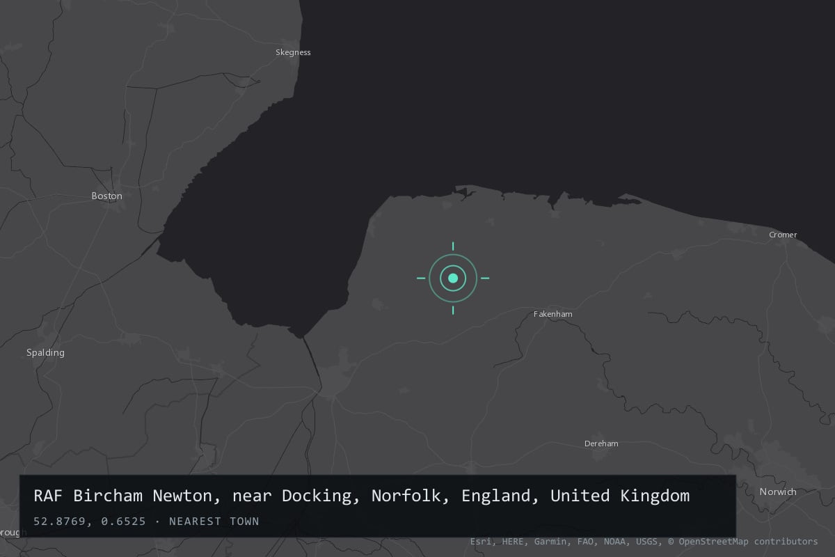 Where it happened: RAF Bircham Newton, near Docking, Norfolk, England, United Kingdom