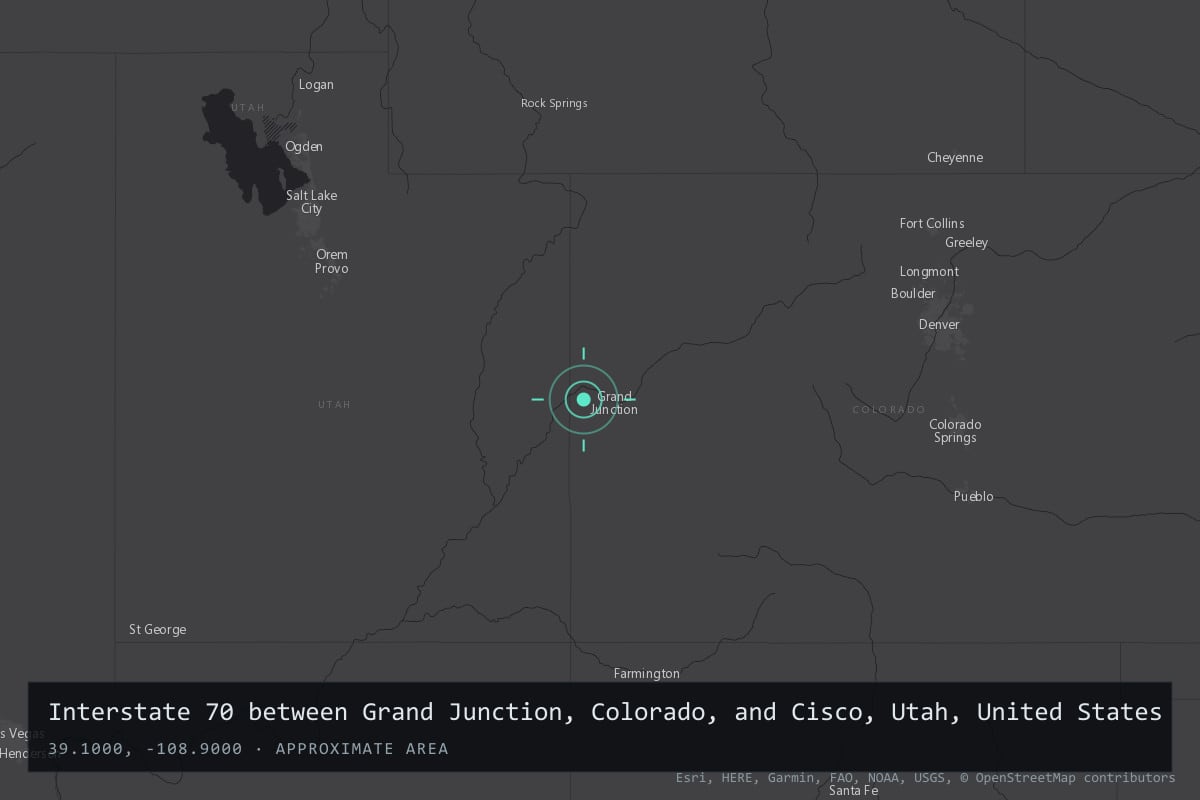 Where it happened: Interstate 70 between Grand Junction, Colorado, and Cisco, Utah, United States