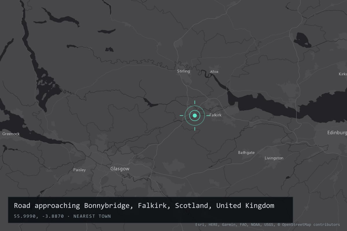 Where it happened: Road approaching Bonnybridge, Falkirk, Scotland, United Kingdom