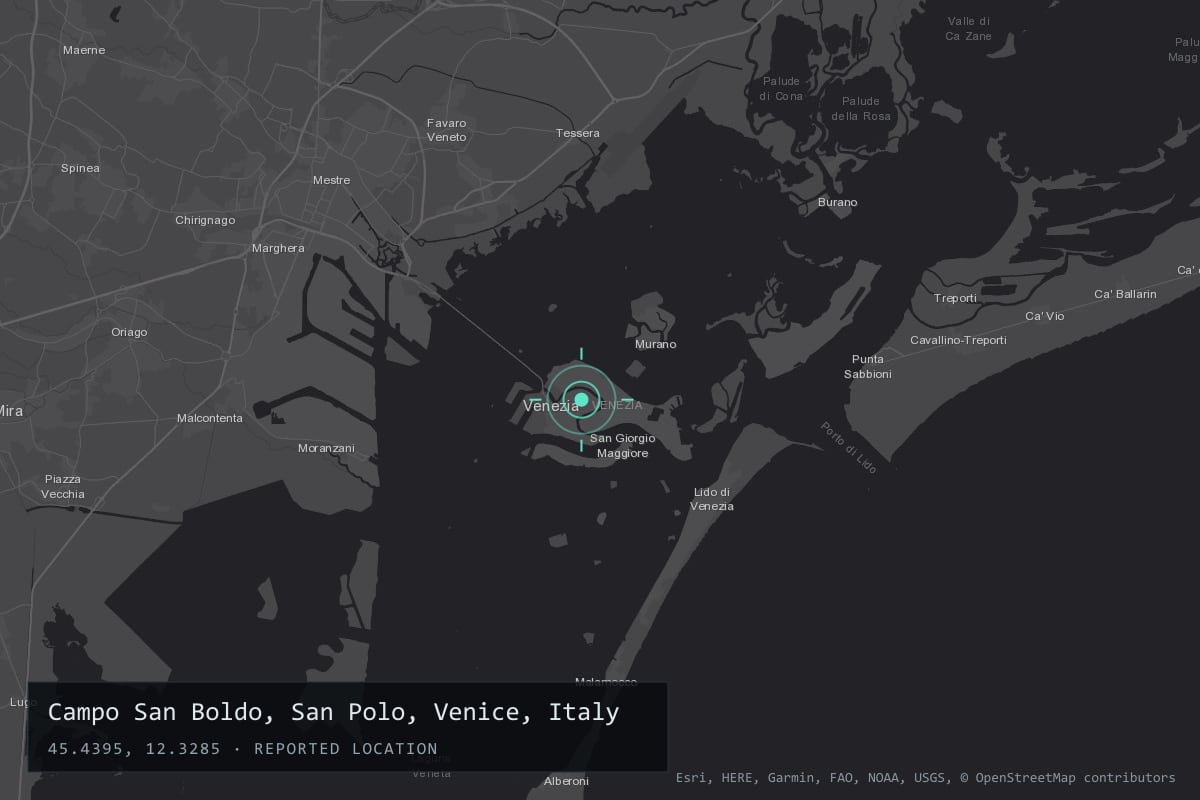 Where it happened: Campo San Boldo, San Polo, Venice, Italy