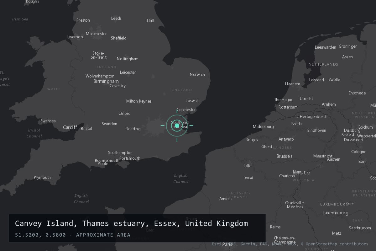 Where it happened: Canvey Island, Thames estuary, Essex, United Kingdom