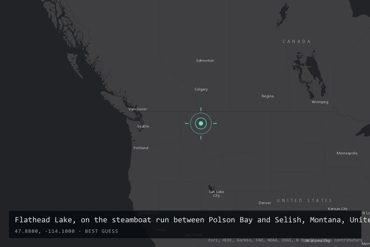 Where it happened: Flathead Lake, on the steamboat run between Polson Bay and Selish, Montana, United States