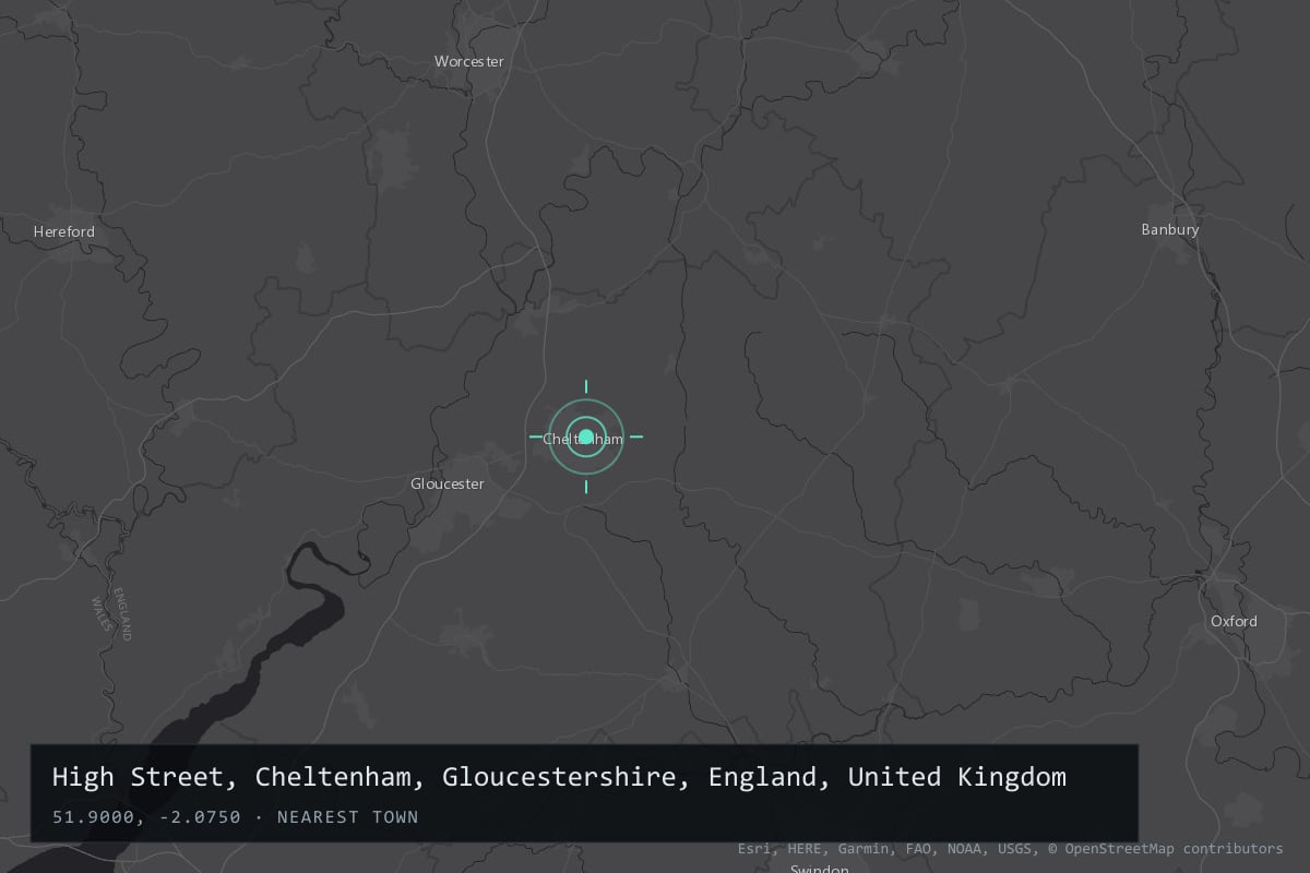 Where it happened: High Street, Cheltenham, Gloucestershire, England, United Kingdom