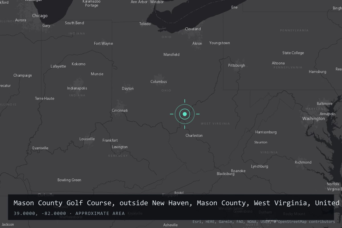Where it happened: Mason County Golf Course, outside New Haven, Mason County, West Virginia, United States