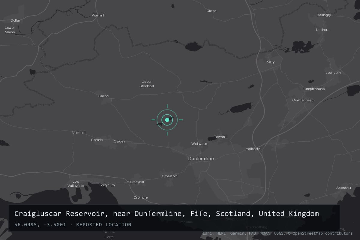 Where it happened: Craigluscar Reservoir, near Dunfermline, Fife, Scotland, United Kingdom