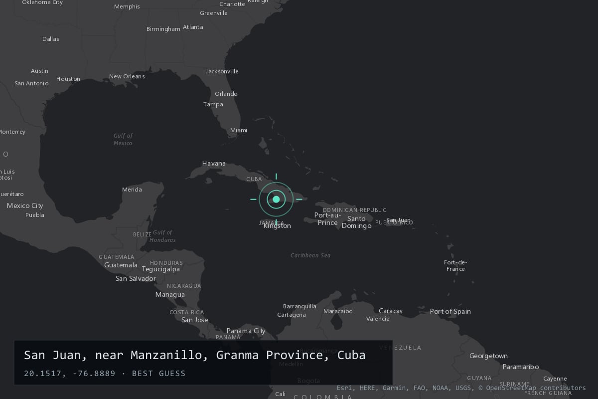 Where it happened: San Juan, near Manzanillo, Granma Province, Cuba