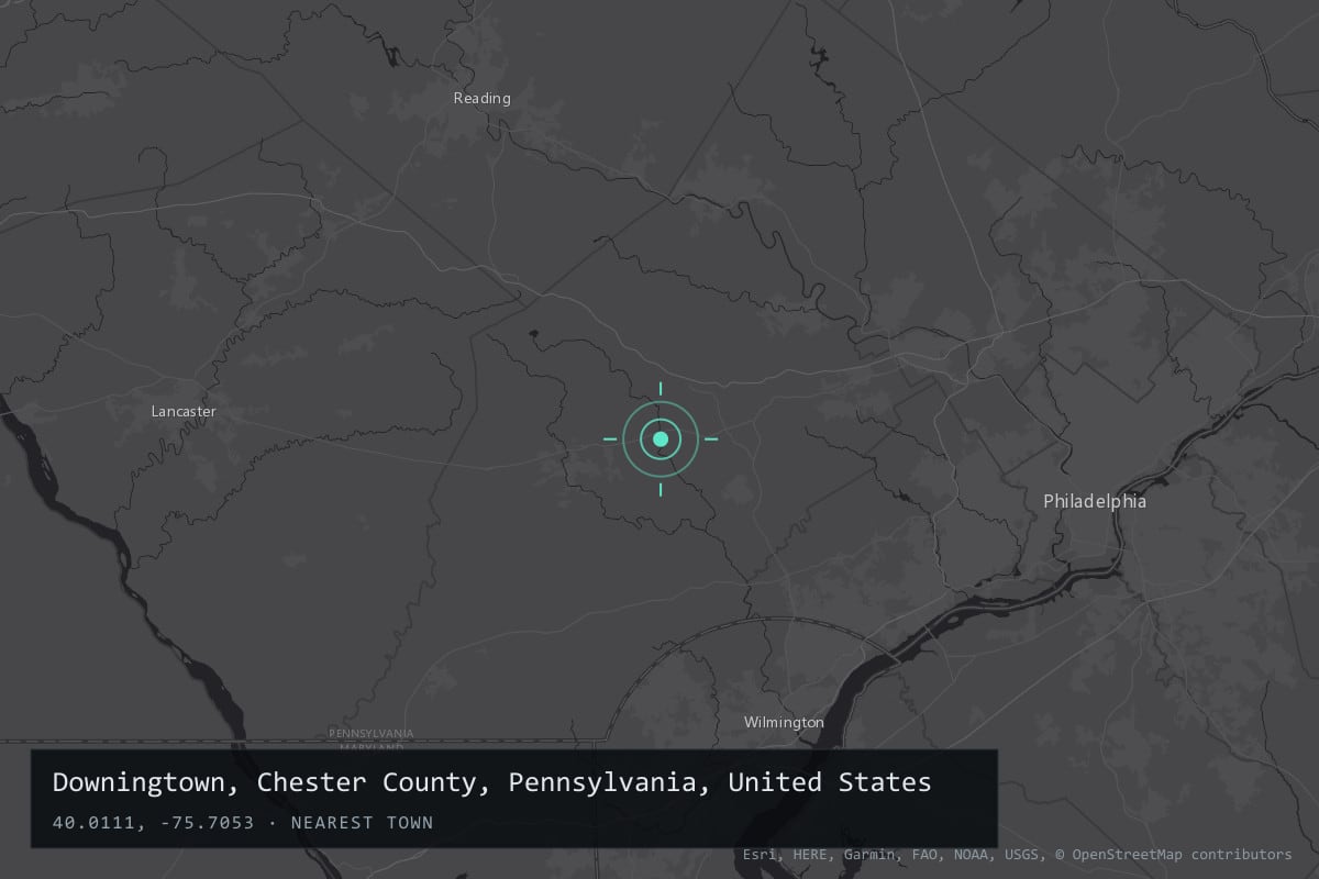 Where it happened: Downingtown, Chester County, Pennsylvania, United States