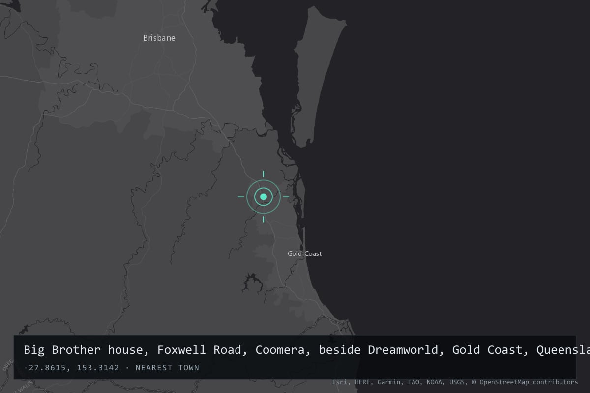 Where it happened: Big Brother house, Foxwell Road, Coomera, beside Dreamworld, Gold Coast, Queensland, Australia