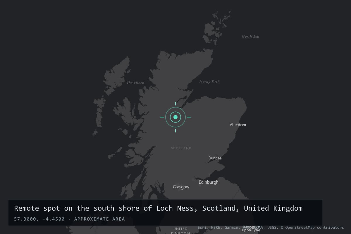 Where it happened: Remote spot on the south shore of Loch Ness, Scotland, United Kingdom