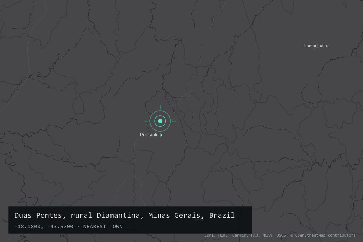 Where it happened: Duas Pontes, rural Diamantina, Minas Gerais, Brazil