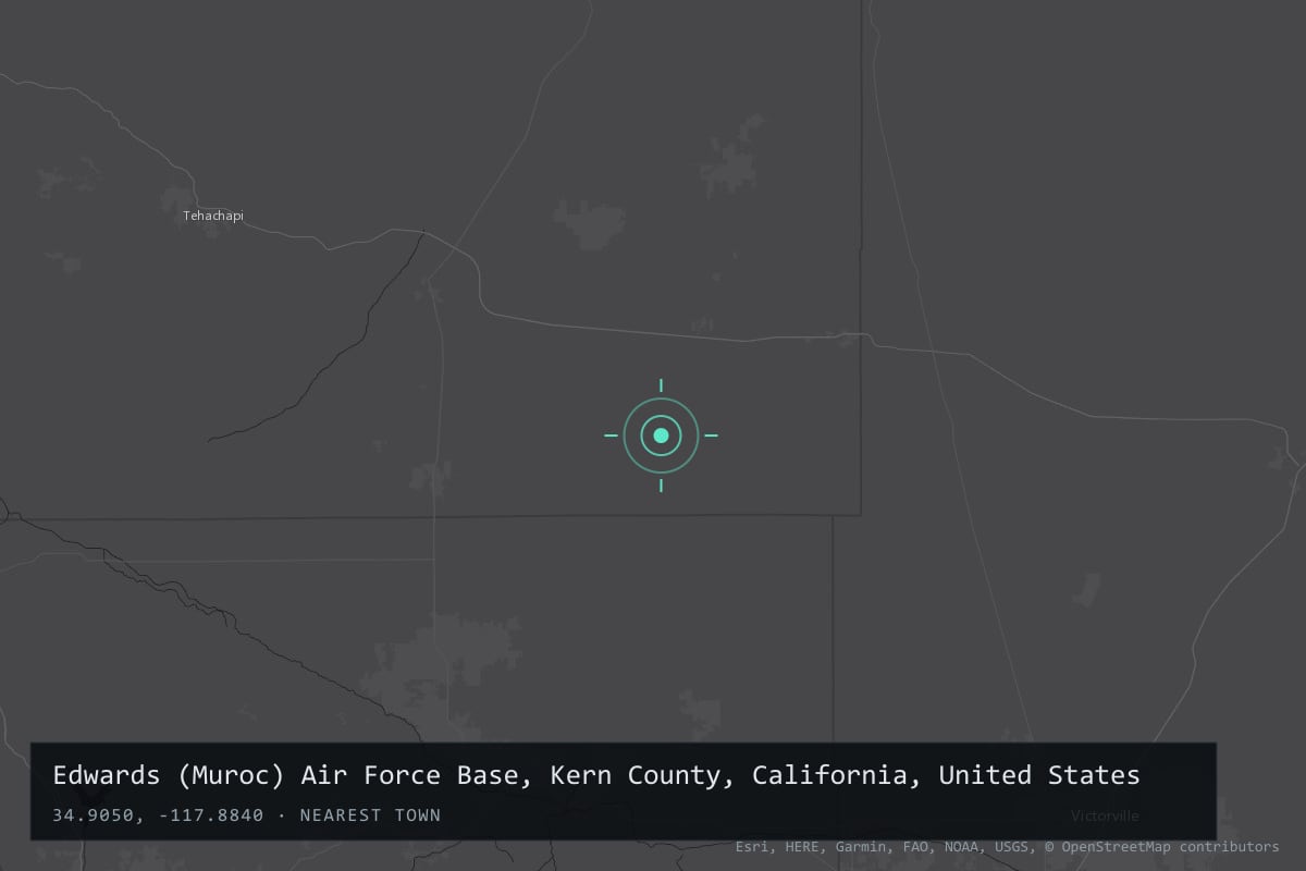 Where it happened: Edwards (Muroc) Air Force Base, Kern County, California, United States