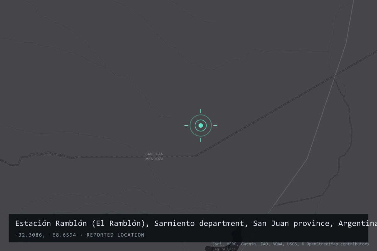 Where it happened: Estación Ramblón (El Ramblón), Sarmiento department, San Juan province, Argentina