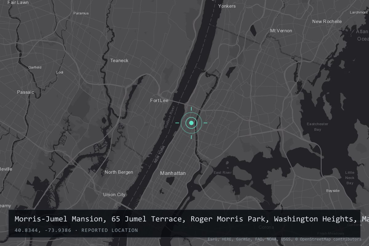 Where it happened: Morris-Jumel Mansion, 65 Jumel Terrace, Roger Morris Park, Washington Heights, Manhattan, New York City, United States