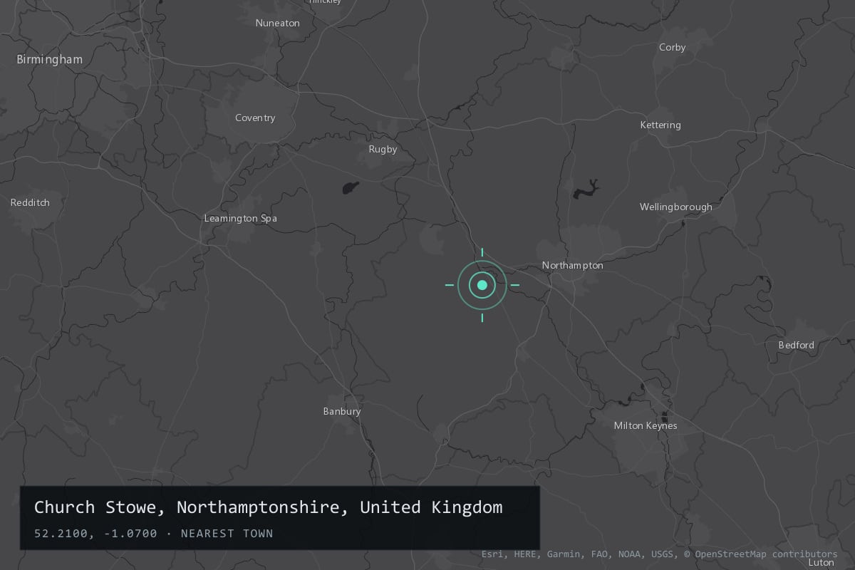 Where it happened: Church Stowe, Northamptonshire, United Kingdom
