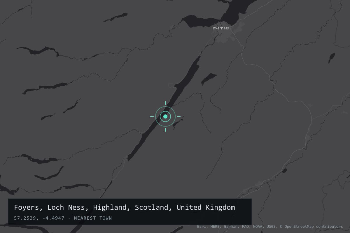 Where it happened: Foyers, Loch Ness, Highland, Scotland, United Kingdom