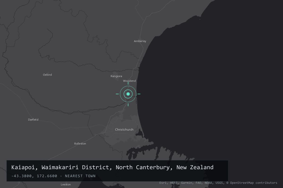 Where it happened: Kaiapoi, Waimakariri District, North Canterbury, New Zealand