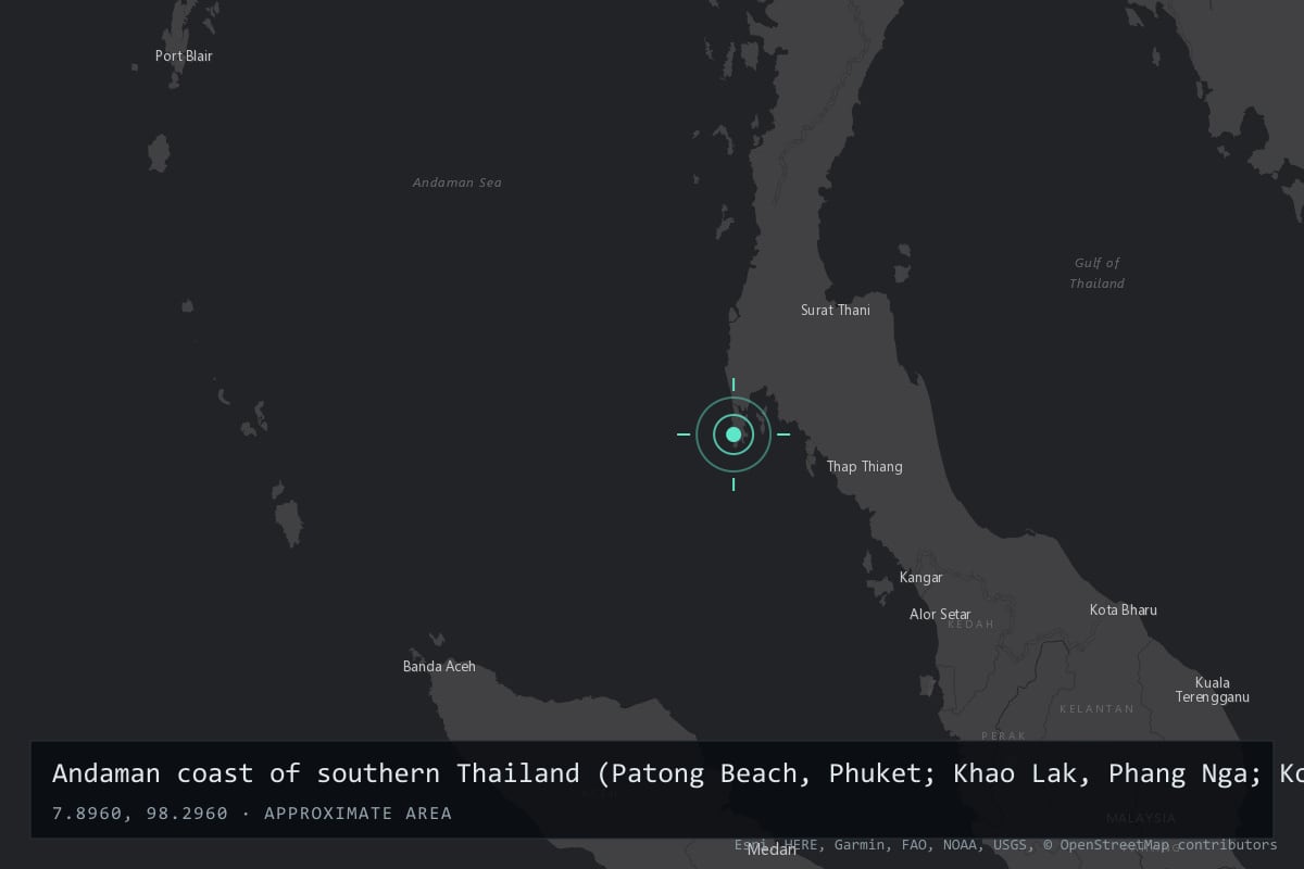 Where it happened: Andaman coast of southern Thailand (Patong Beach, Phuket; Khao Lak, Phang Nga; Ko Phi Phi, Krabi), Thailand