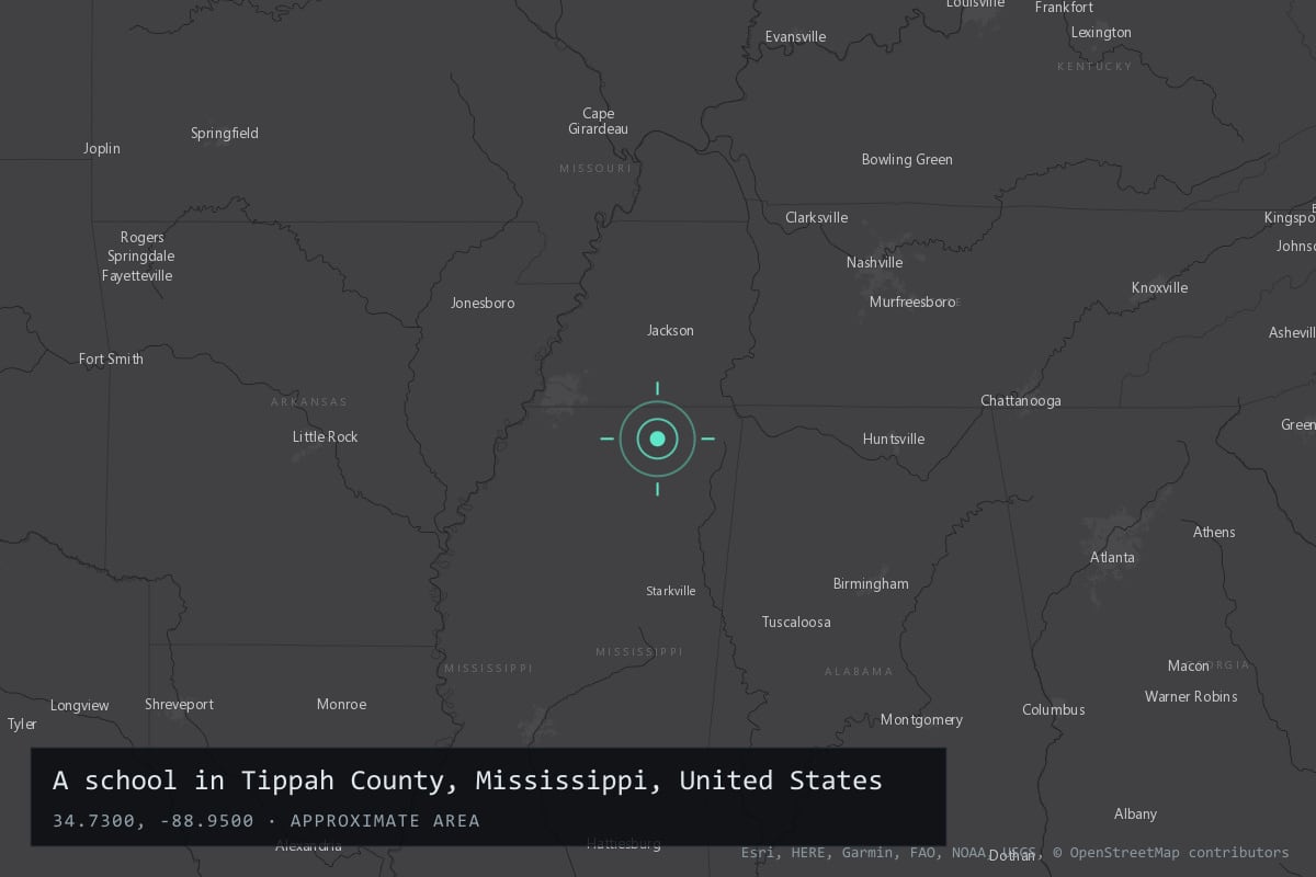 Where it happened: A school in Tippah County, Mississippi, United States