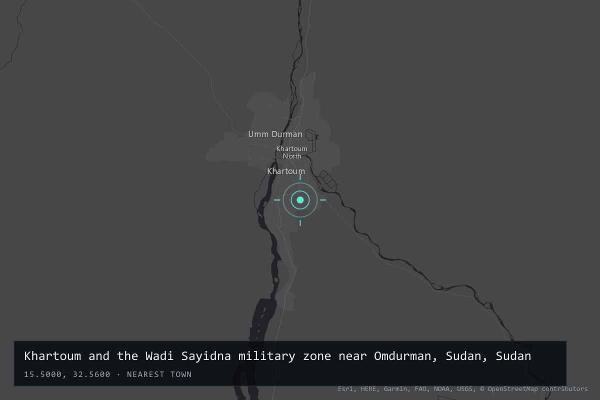 Where it happened: Khartoum and the Wadi Sayidna military zone near Omdurman, Sudan, Sudan