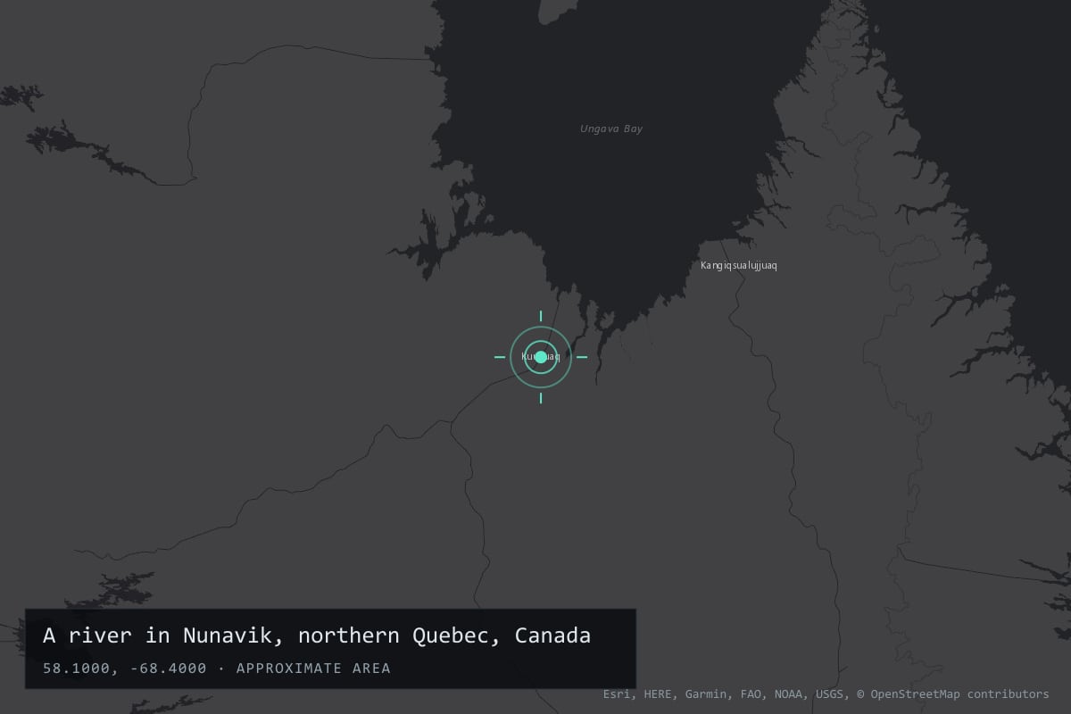 Where it happened: A river in Nunavik, northern Quebec, Canada