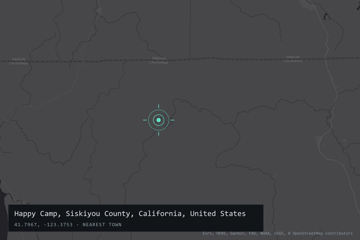 Where it happened: Happy Camp, Siskiyou County, California, United States