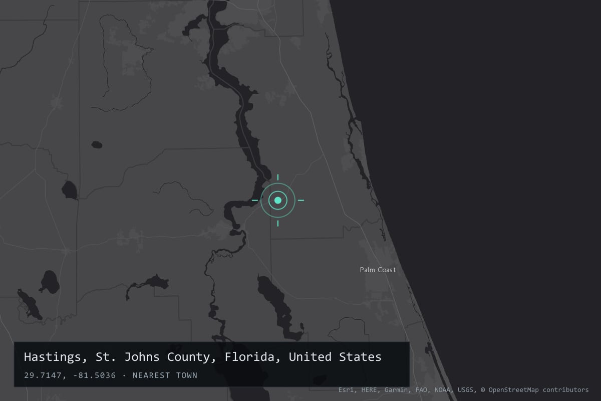 Where it happened: Hastings, St. Johns County, Florida, United States