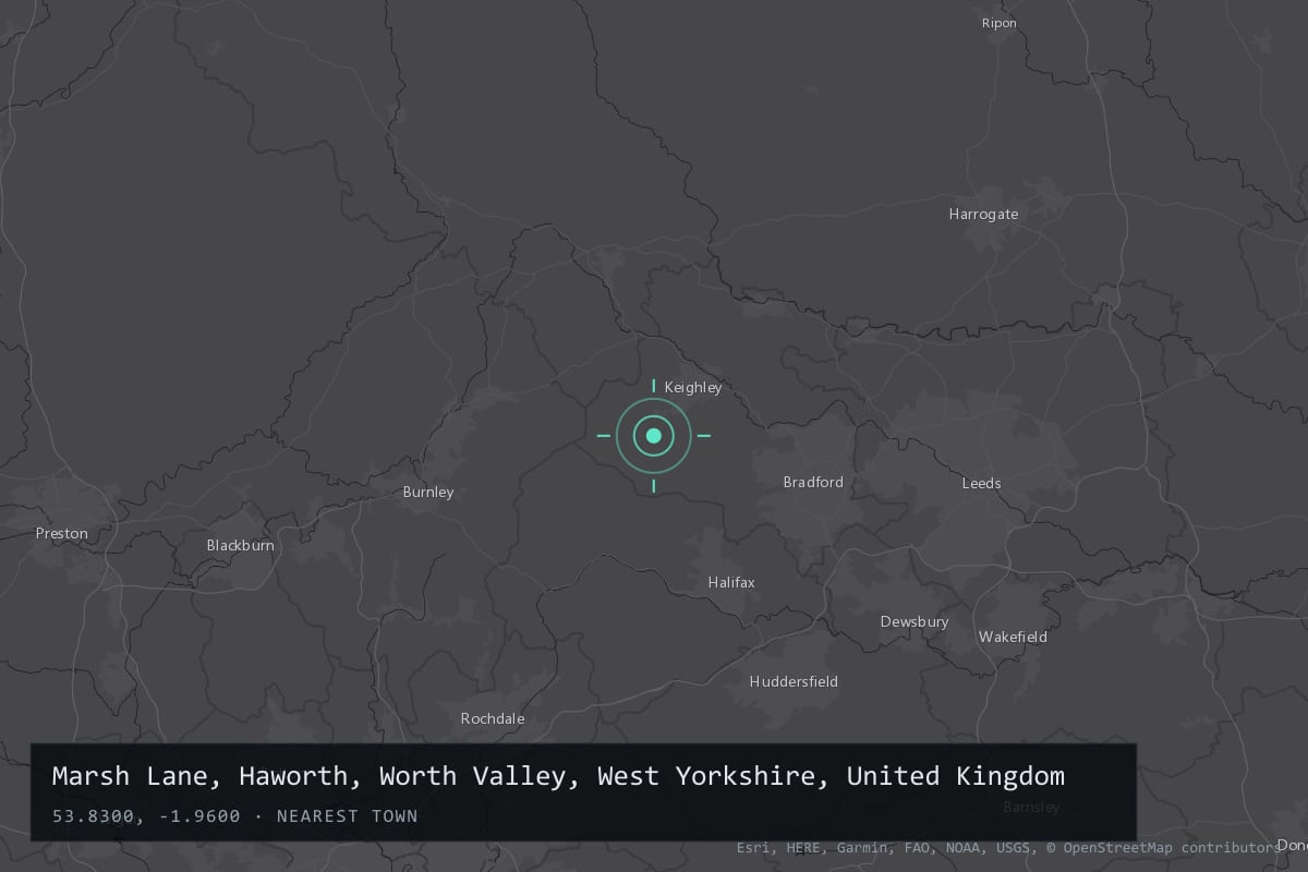 Where it happened: Marsh Lane, Haworth, Worth Valley, West Yorkshire, United Kingdom