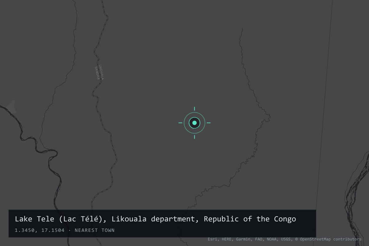 Where it happened: Lake Tele (Lac Télé), Likouala department, Republic of the Congo