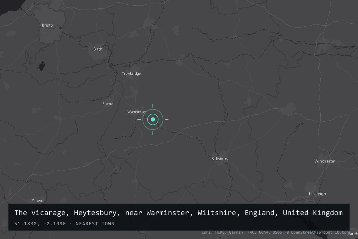 Where it happened: The vicarage, Heytesbury, near Warminster, Wiltshire, England, United Kingdom