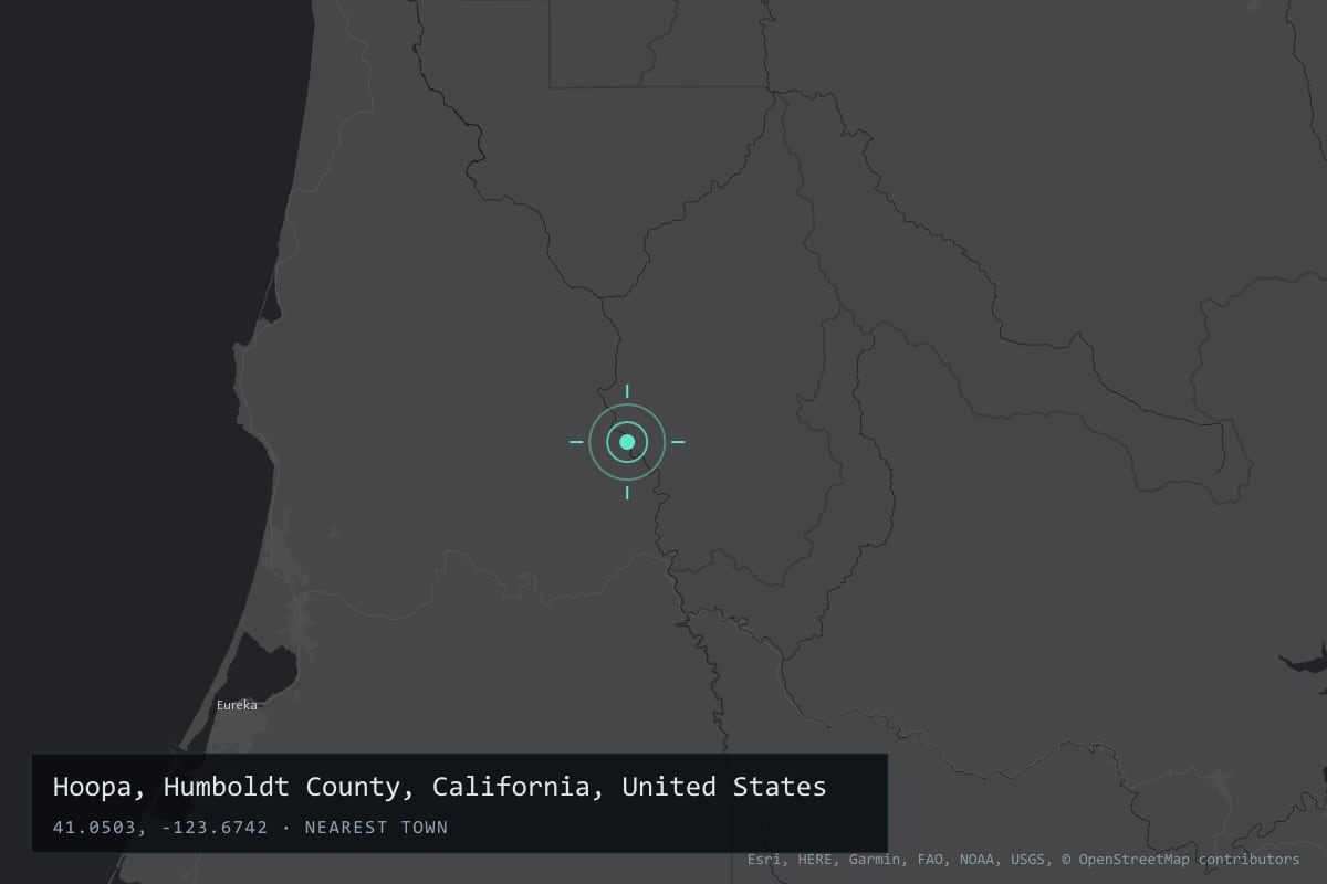 Where it happened: Hoopa, Humboldt County, California, United States