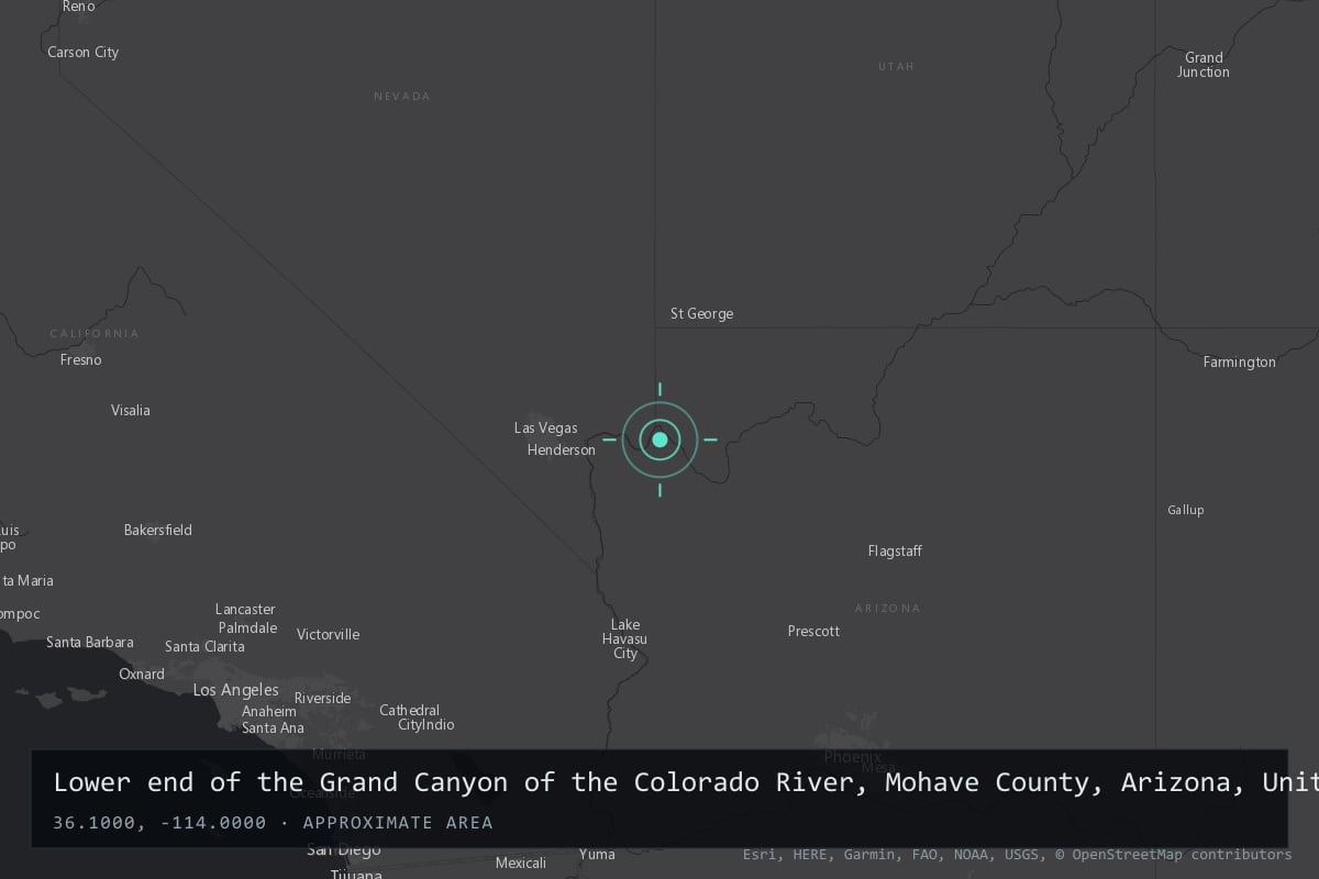 Where it happened: Lower end of the Grand Canyon of the Colorado River, Mohave County, Arizona, United States