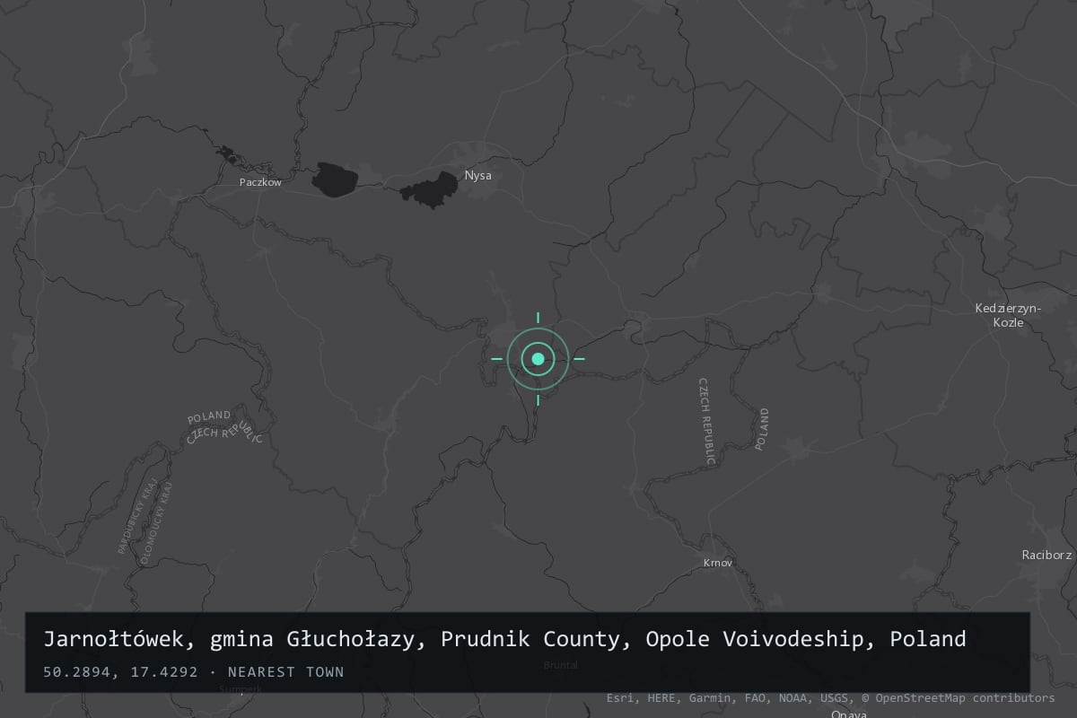 Where it happened: Jarnołtówek, gmina Głuchołazy, Prudnik County, Opole Voivodeship, Poland