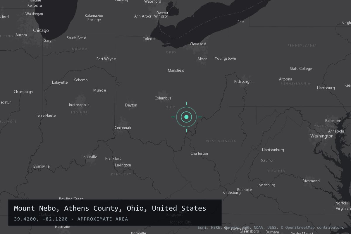 Where it happened: Mount Nebo, Athens County, Ohio, United States