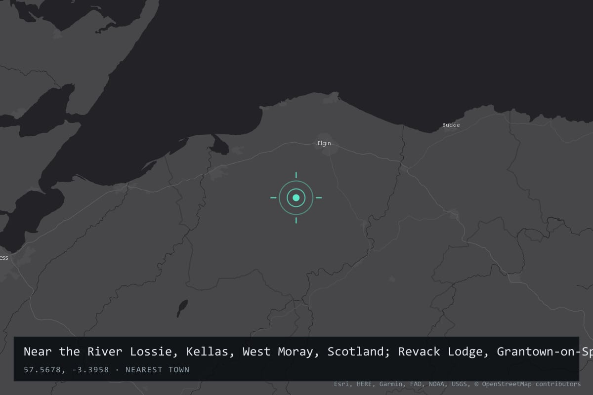 Where it happened: Near the River Lossie, Kellas, West Moray, Scotland; Revack Lodge, Grantown-on-Spey, United Kingdom