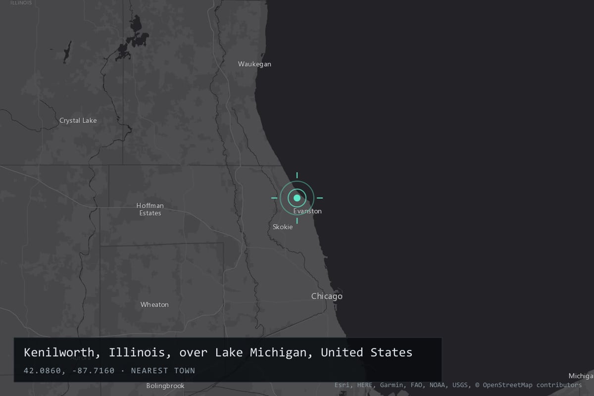 Where it happened: Kenilworth, Illinois, over Lake Michigan, United States