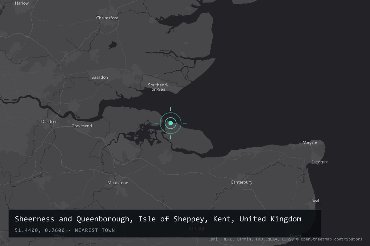 Where it happened: Sheerness and Queenborough, Isle of Sheppey, Kent, United Kingdom