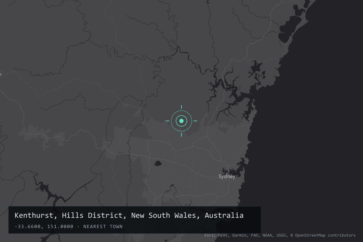 Where it happened: Kenthurst, Hills District, New South Wales, Australia