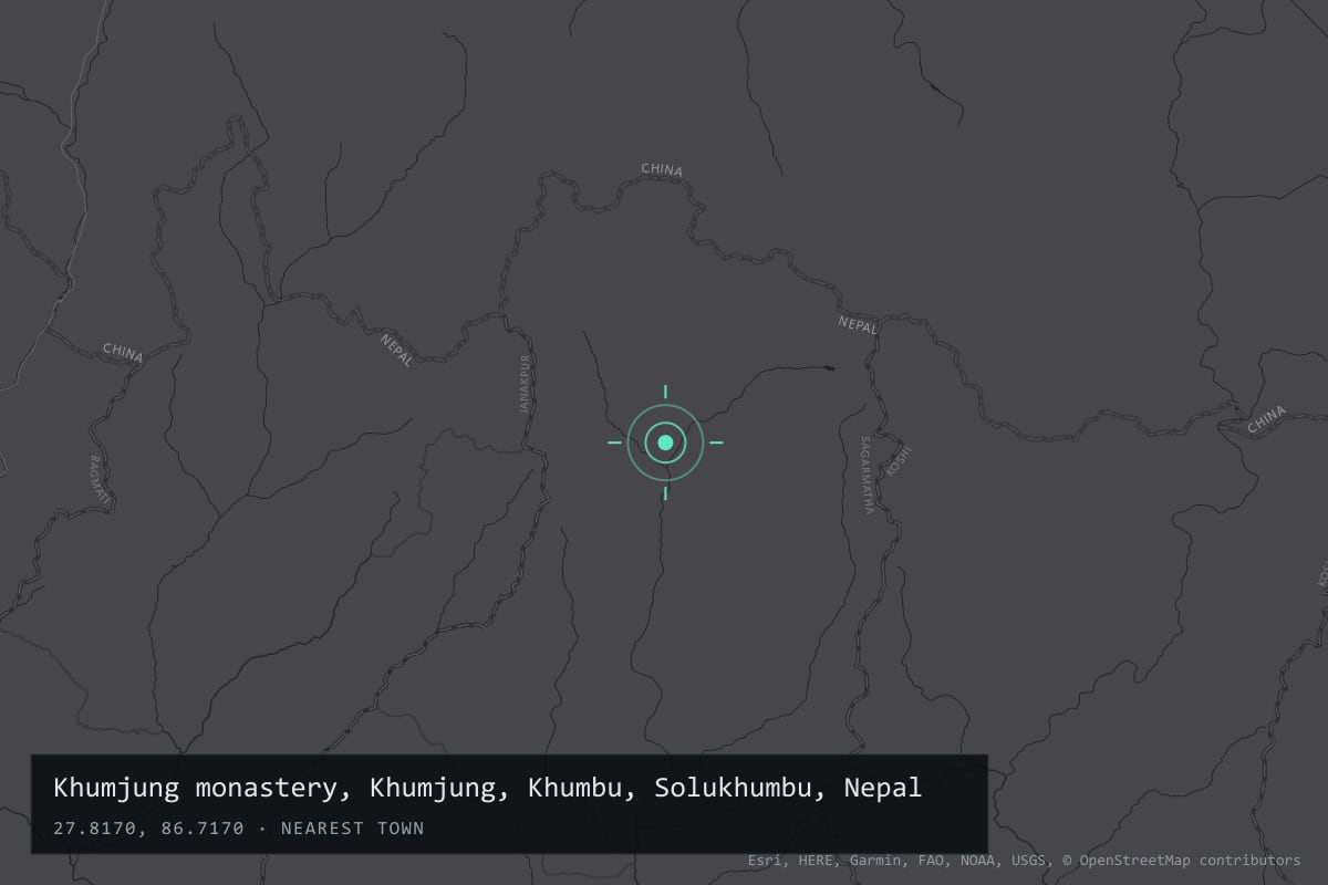 Where it happened: Khumjung monastery, Khumjung, Khumbu, Solukhumbu, Nepal