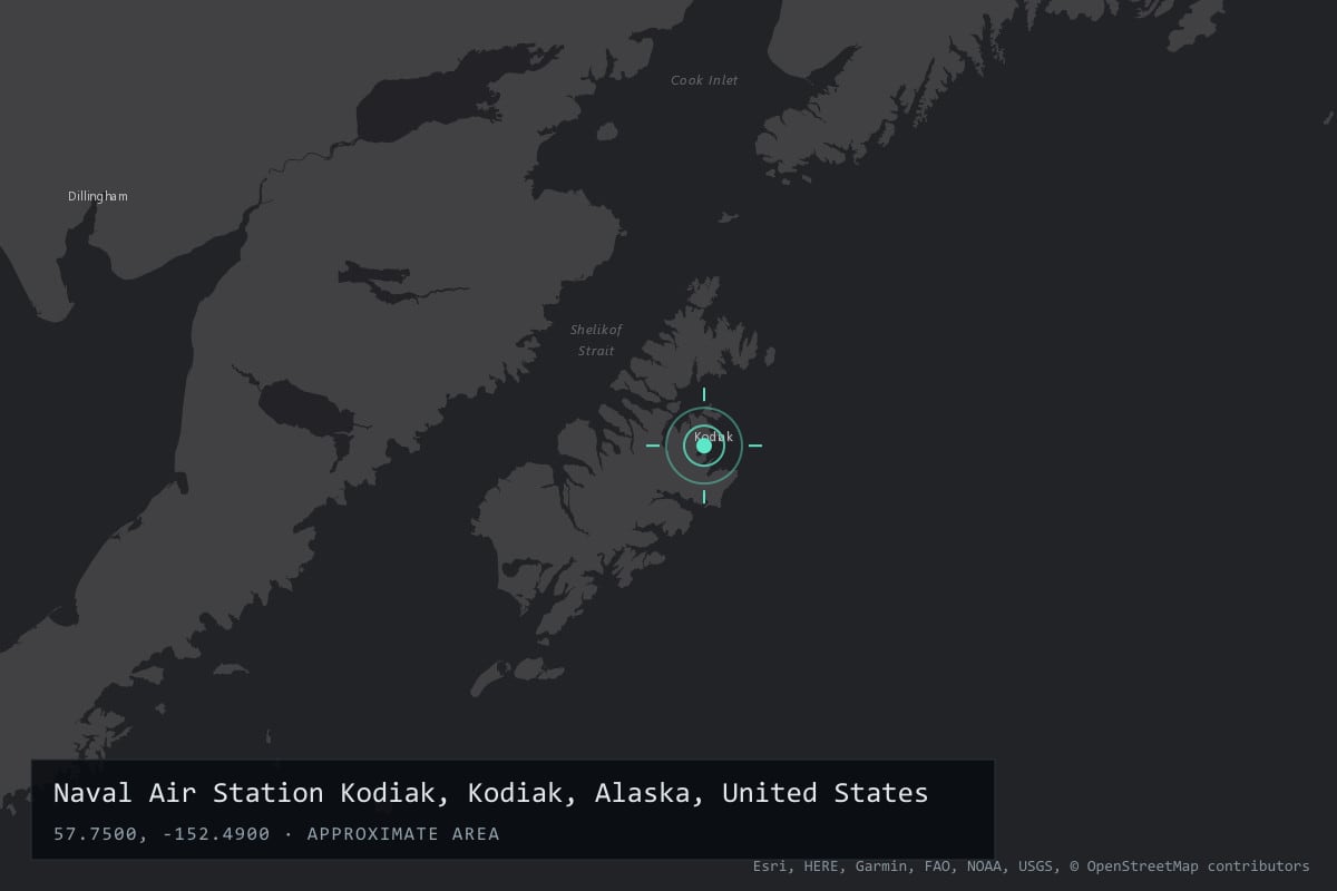 Where it happened: Naval Air Station Kodiak, Kodiak, Alaska, United States